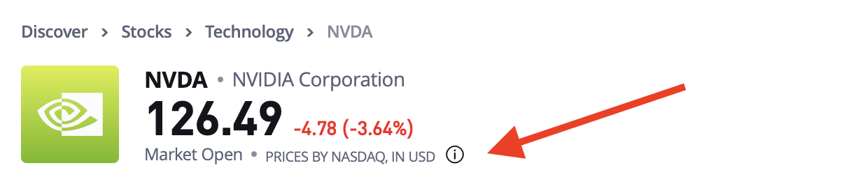 Il titolo Nvidia su eToro durante le ore di mercato