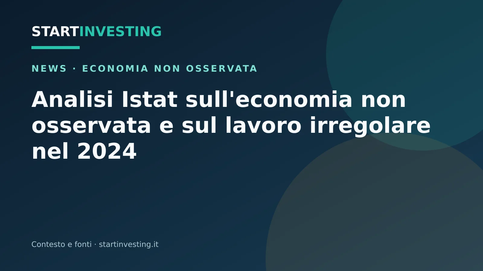 Illustrazione originale StartInvesting per la notizia: Analisi Istat sull'economia non osservata e sul lavoro irregolare nel 2024
